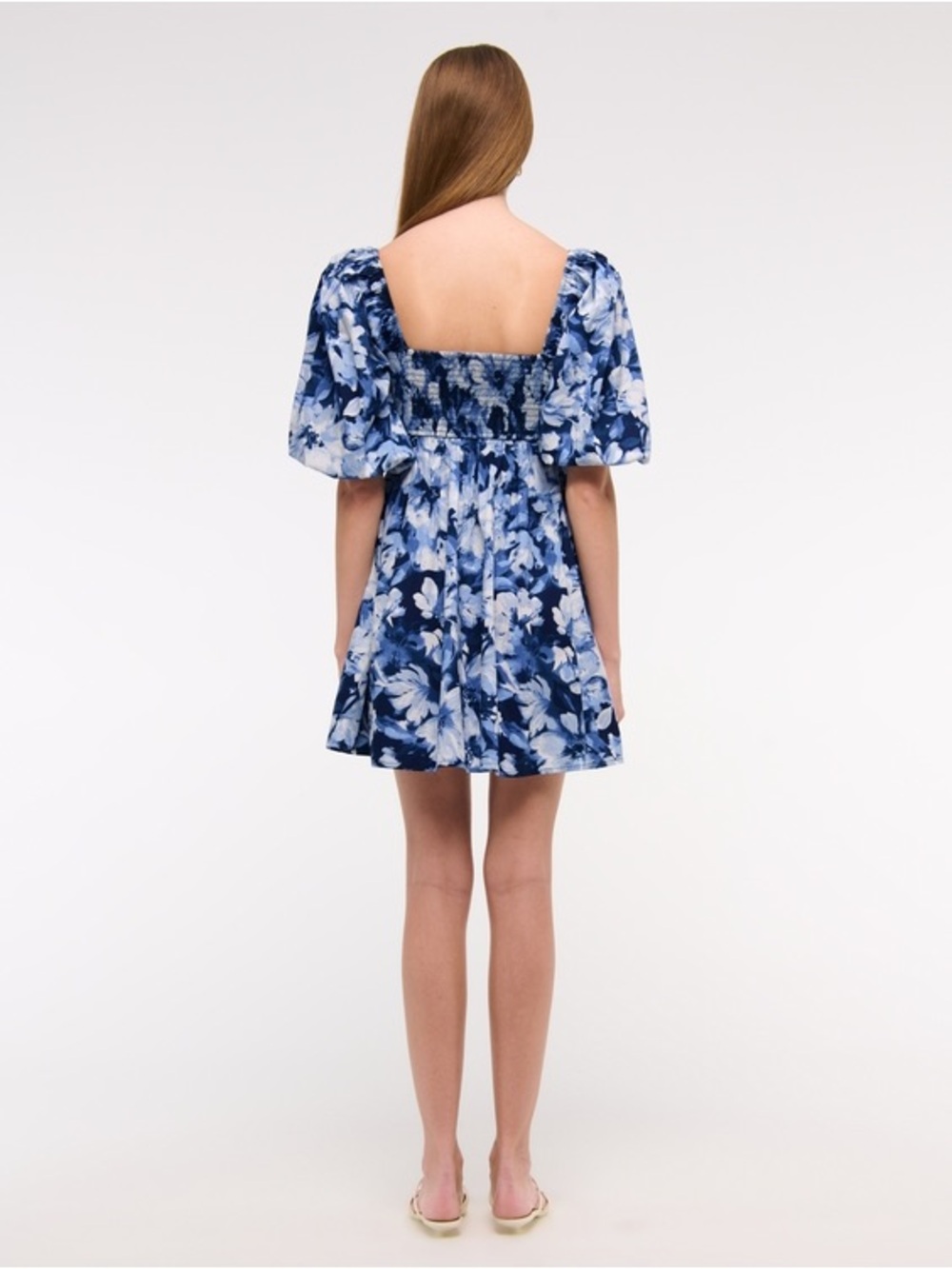 Abercrombie & Fitch The A&F Emerson Poplin Puff Sleeve Mini Dress Size Small - Picture 5 of 10